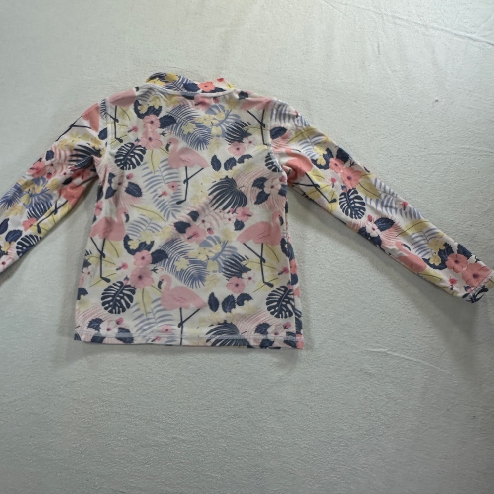Ruffle Butts Tropical Flamingo Swim Rashguard - Picture 5 of 8